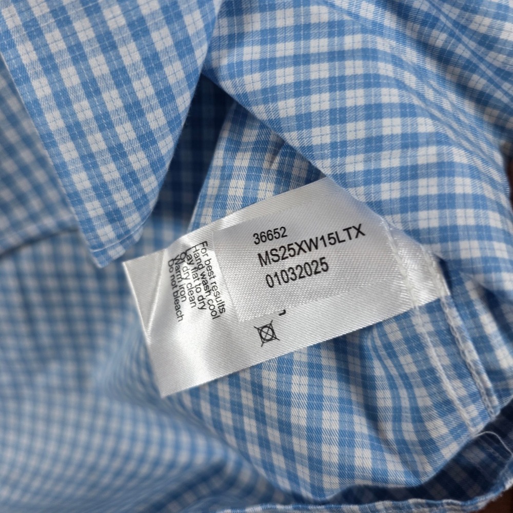Peter Millar Crown Crafted MenXL Flex Finish Button shirt  Blue Gingham NWT $250 - Picture 7 of 11